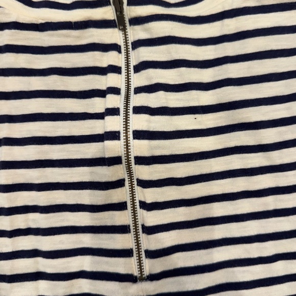 J.Crew Striped 3/4 sleeve tee Jewel embellished navy and cream - Picture 4 of 5